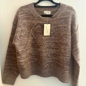 Bow Crewneck Pullover Sweater